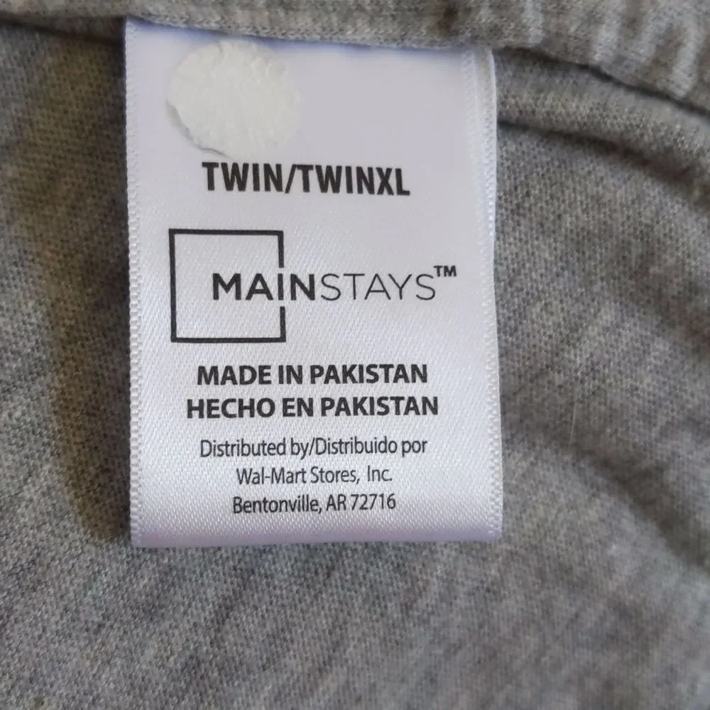 Mainstays heather gray twin XL fitted & flat sheet set w/ OSU pillowcase